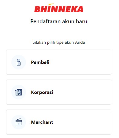 Cara Registrasi Akun Bhinneka