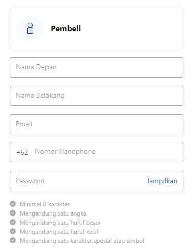 Daftar akun bhinneka