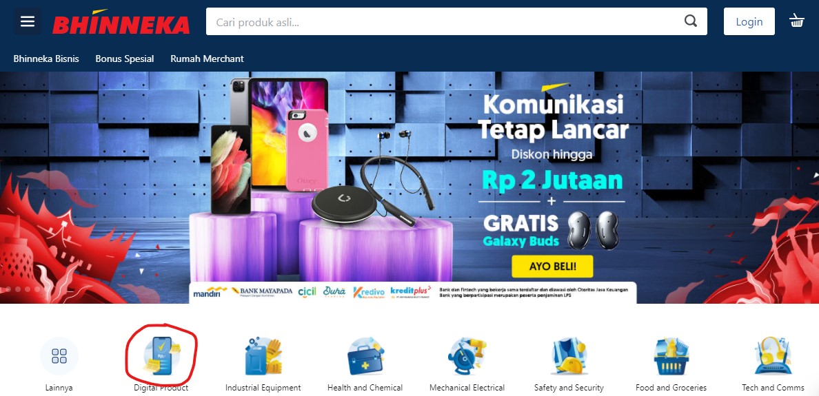 menu digital product bhinneka