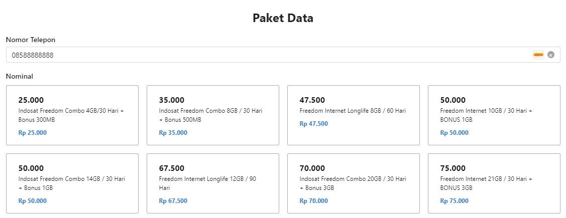 pilihan paket internet