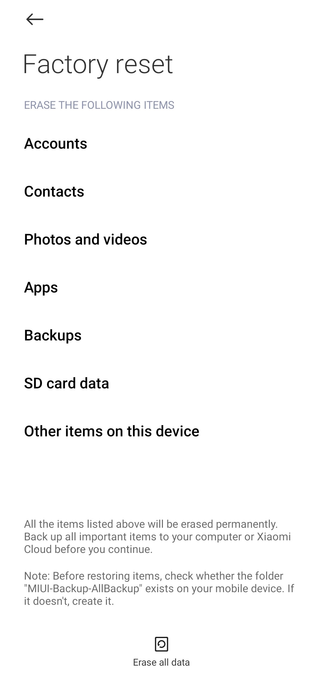 cara reset hp xiaomi terbaru