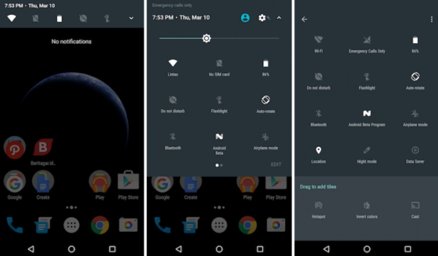 urutan android nougat