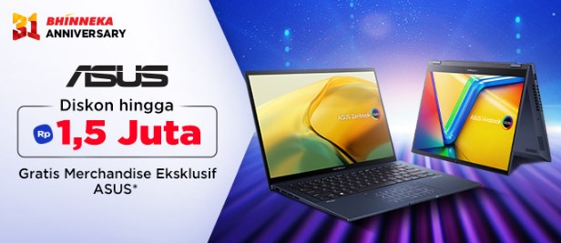 Diskon Laptop ASUS Ulang Tahun Bhinneka
