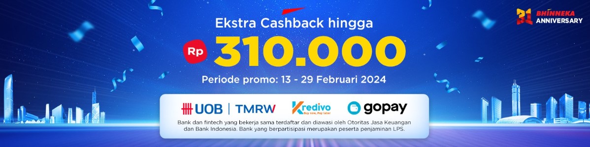 Ekstra Cashback Ulang Tahun Bhinneka 31