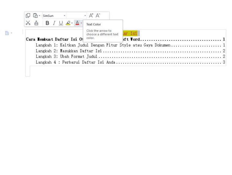 Update Daftar Isi