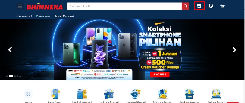 Daftar merchant toko di Bhinneka
