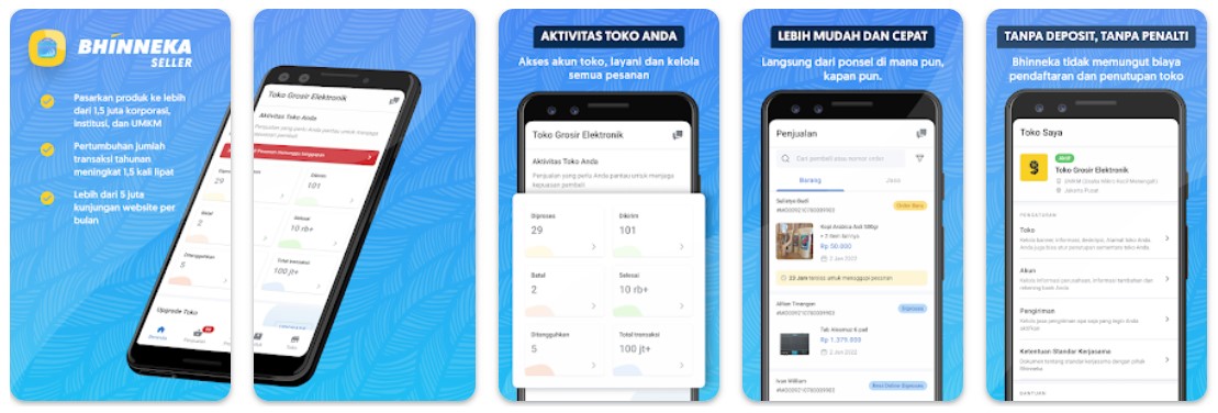 daftar dan buka toko bhinneka di android