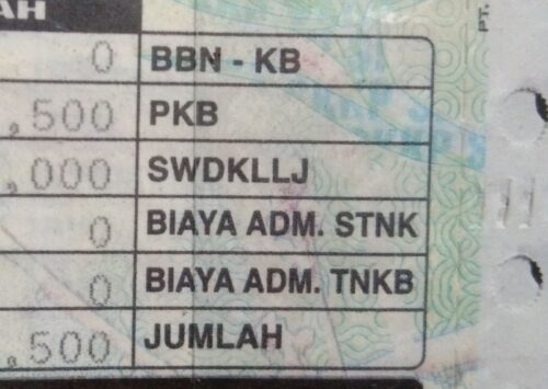 singkatan di stnk