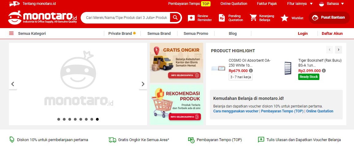 Monotaro e-Commerce B2B di Indonesia