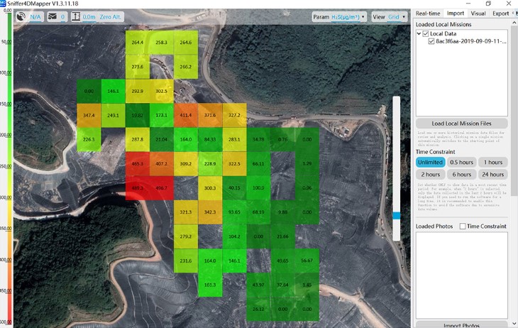 Tampilan Sniffer4D Map Hasil Pemetaan Gas